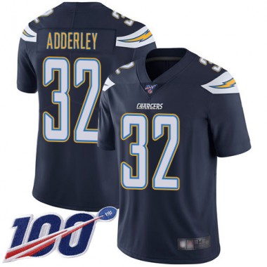 Los Angeles Chargers NFL Football Nasir Adderley Navy Blue Jersey Youth Limited  #32 Home 100th Season Vapor Untouchable->women nfl jersey->Women Jersey